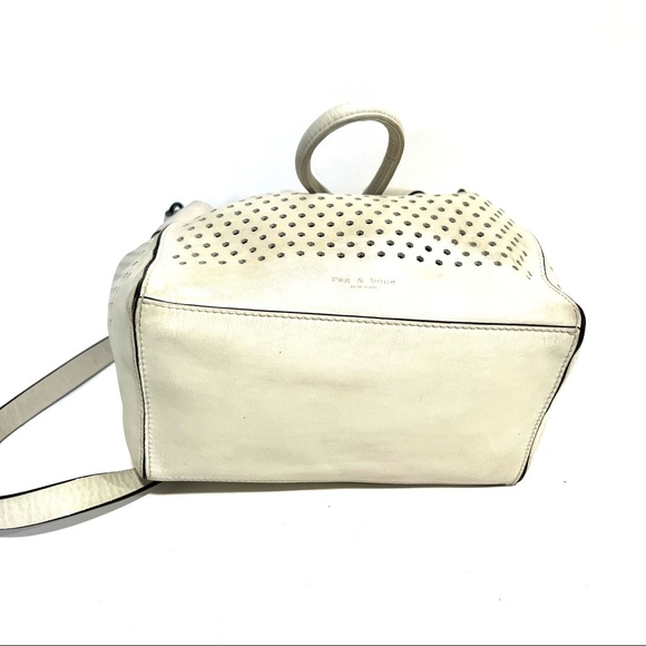 Rag & Bone 'Mini Aston' Perforated Leather Off White Ivory Cut-out Bucket Bag - Picture 10 of 14
